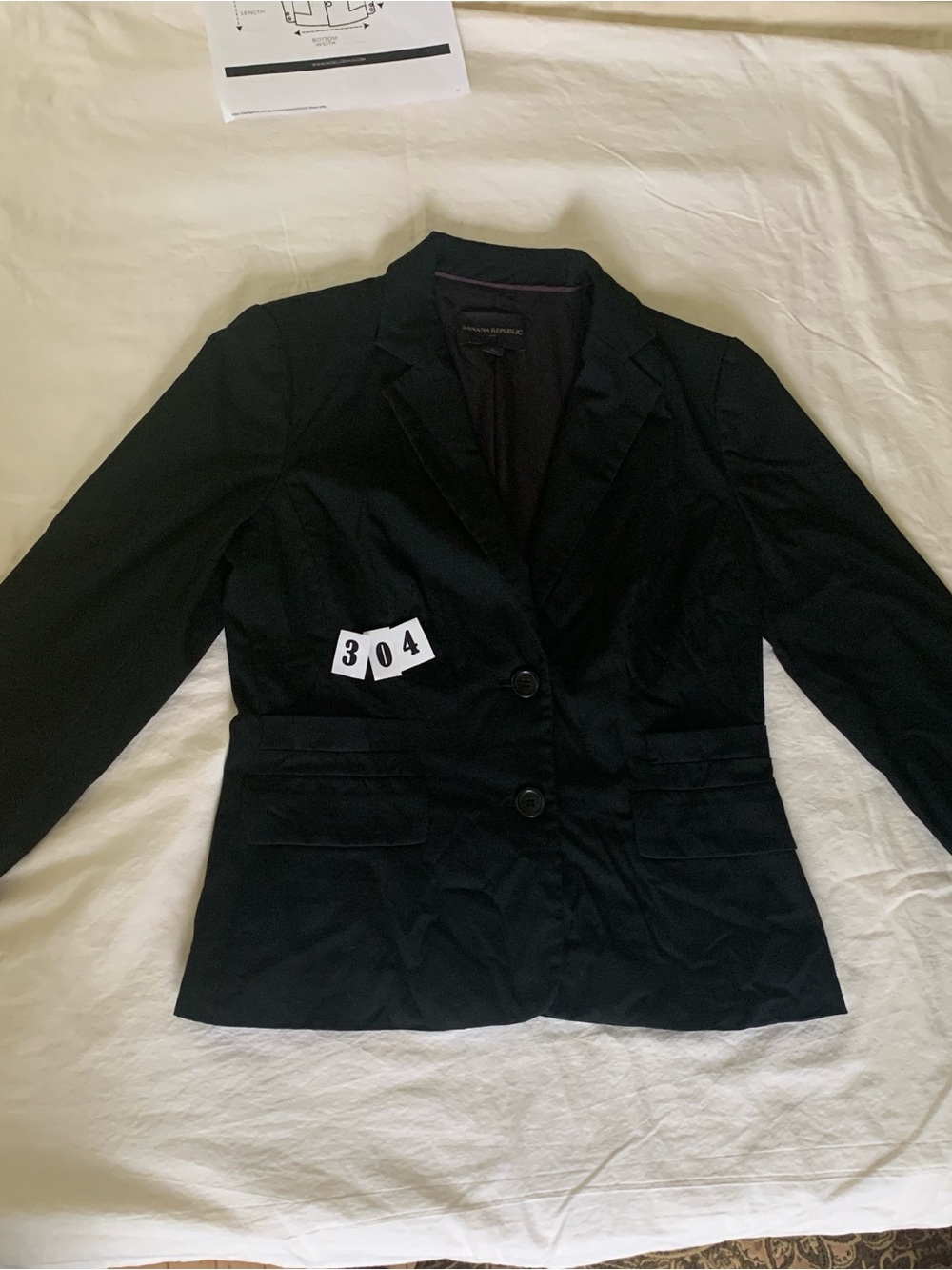 Banana Republic Black Women's Two-Button Tailored Blazer - Classic Work Jacket - Picture 8 of 8